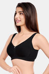 Juliet Padded Non-Wired Full Coverage Minimiser Bra - Black — thumbnail 4