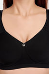 Juliet Padded Non-Wired Full Coverage Minimiser Bra - Black — thumbnail 5