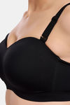 Juliet Padded Non-Wired Full Coverage Strapless Bra - Black — thumbnail 6