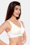 Juliet Double Layered Non-Wired Full Coverage Minimiser Bra - White — thumbnail 3