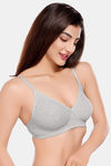 Juliet Double Layered Non-Wired Medium Coverage T-Shirt Bra - Grey — thumbnail 3