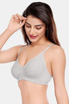 Juliet Double Layered Non-Wired Medium Coverage T-Shirt Bra - Grey — thumbnail 4