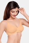 Juliet Double Layered Non-Wired Medium Coverage T-Shirt Bra - Skin — thumbnail 3