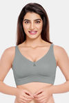 Juliet Double Layered Non-Wired Full Coverage Minimiser Bra - Grey — thumbnail 1