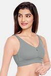 Juliet Double Layered Non-Wired Full Coverage Minimiser Bra - Grey — thumbnail 3