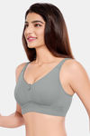Juliet Double Layered Non-Wired Full Coverage Minimiser Bra - Grey — thumbnail 4