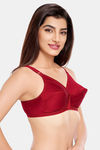 Juliet Double Layered Non-Wired Full Coverage Blouse Bra - Maroon — thumbnail 3