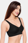 Juliet Double Layered Non-Wired Full Coverage Minimiser Bra - Black — thumbnail 3