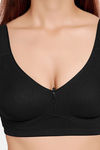 Juliet Double Layered Non-Wired Full Coverage Minimiser Bra - Black — thumbnail 5