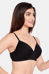Juliet Padded Non-Wired Full Coverage T-Shirt Bra - Black — thumbnail 3