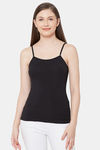 Juliet Cotton Elastane Camisole - Black — thumbnail 1