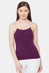 Juliet Cotton Elastane Camisole - Coca cola Wine — thumbnail 6