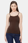 Juliet Cotton Elastane Camisole - Coffee Brown — thumbnail 1