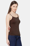 Juliet Cotton Elastane Camisole - Coffee Brown — thumbnail 2