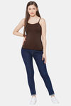 Juliet Cotton Elastane Camisole - Coffee Brown — thumbnail 4