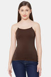 Juliet Cotton Elastane Camisole - Coffee Brown — thumbnail 6