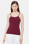 Juliet Cotton Elastane Camisole - Maroon — thumbnail 1