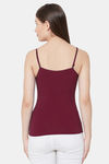 Juliet Cotton Elastane Camisole - Maroon — thumbnail 3