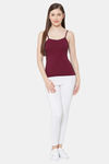 Juliet Cotton Elastane Camisole - Maroon — thumbnail 4