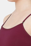 Juliet Cotton Elastane Camisole - Maroon — thumbnail 5