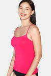 Juliet Cotton Elastane Camisole - Dark Pink — thumbnail 3