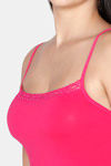 Juliet Cotton Elastane Camisole - Dark Pink — thumbnail 5