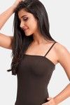 Juliet Cotton Elastane Camisole - Coffee Brown — thumbnail 3
