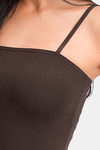 Juliet Cotton Elastane Camisole - Coffee Brown — thumbnail 5