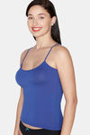Juliet Cotton Elastane Camisole - Blue — thumbnail 3
