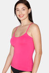 Juliet Cotton Elastane Camisole - Dark Pink — thumbnail 3