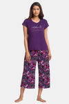 Juliet Polyamide Capri Set - Purple — thumbnail 1