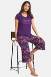Juliet Polyamide Capri Set - Purple — thumbnail 4