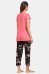 Juliet Cotton Capri Set - Pink Black — thumbnail 2