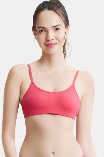 EnamorWomen's Sporty Fit Stretch Cotton Non-Padded Antimicrobial Beginners  Slip-on Wireless Sports Teenager Bra - BB04 - Buy Online - 354079486
