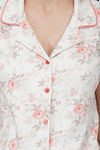 House of Artemis Knit Cotton Pyjama Set - Peach White — thumbnail 5