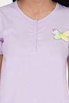 House of Artemis Knit Cotton Pyjama Set - Purple White — thumbnail 5