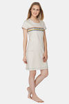 House of Artemis Knit Cotton Sleep T-Shirt - Oatmeal — thumbnail 2