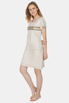 House of Artemis Knit Cotton Sleep T-Shirt - Oatmeal — thumbnail 3