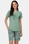 Lenissa Viscose Short Set - Green — thumbnail 1