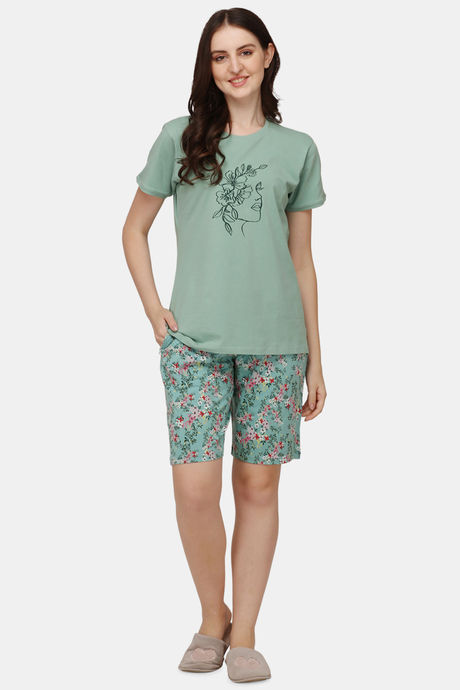 Lenissa Viscose Short Set - Green — image 4
