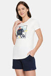 XIN Cotton Elastane Loungewear Top - White — thumbnail 3