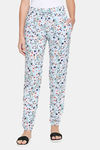 XIN Rayon Loungewear Bottom - Light Sky Blue Floral Print — thumbnail 1