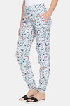 XIN Rayon Loungewear Bottom - Light Sky Blue Floral Print — thumbnail 3