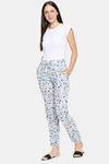 XIN Rayon Loungewear Bottom - Light Sky Blue Floral Print — thumbnail 5