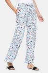 XIN Rayon Loungewear Bottom - Light Sky Blue Wintery Floral — thumbnail 2