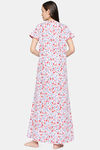 XIN Polyester Cotton Nightdress - White Red — thumbnail 4