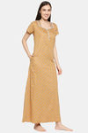 XIN Polyester Cotton Nightdress - Mustard — thumbnail 2