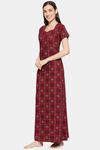 XIN Rayon Nightdress - Maroon — thumbnail 2