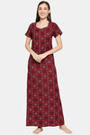 XIN Rayon Nightdress - Maroon — thumbnail 5