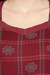 XIN Rayon Nightdress - Maroon — thumbnail 6